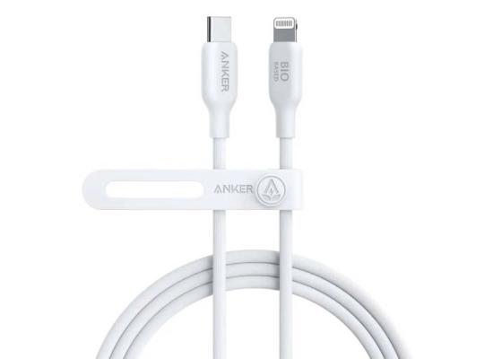 Anker 542 USB-C To Lightning Cable Bio-Based, 20,000-bend Lifespan, Up To 30W Fast Charging, For iPhone, iPad And more, 1.8M, White